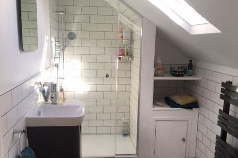 Completed loft conversion bathroom